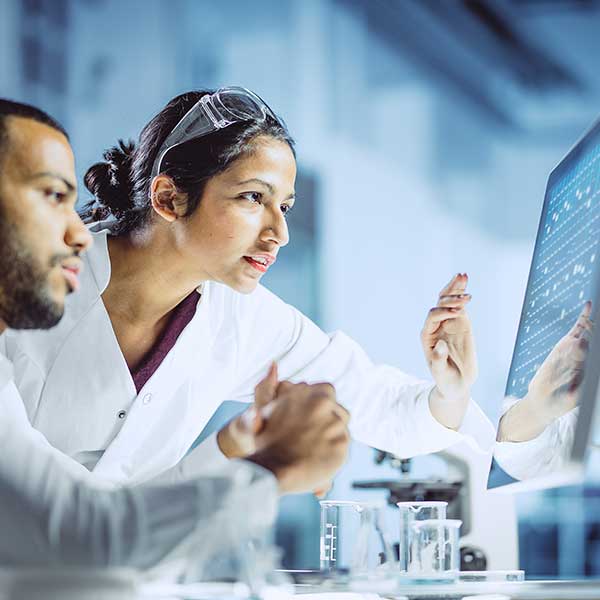 Scientists working in the laboratory