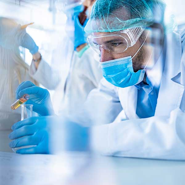 Male scientist working on scientific research