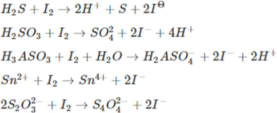 Iodimetric and Iodometric Titrations formula